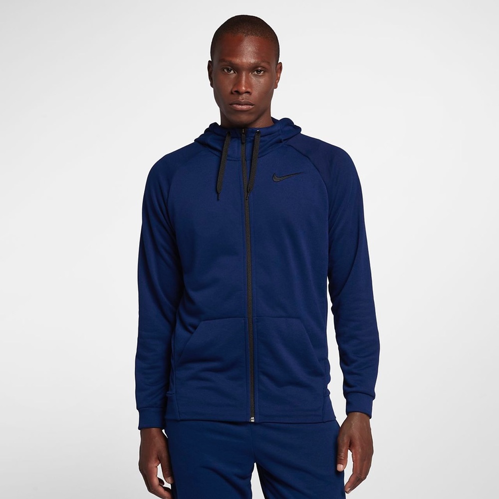 Men's Navy Nike DrI-FIT zipped hoodie size small